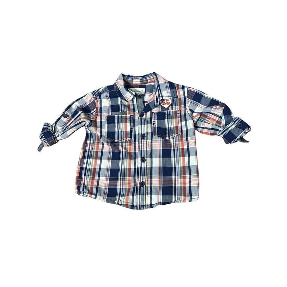Baby Route 66 • Plaid Pattern • Sz 18 m• Long sleeve shirt